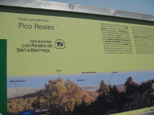 Infotafel Pico Reales